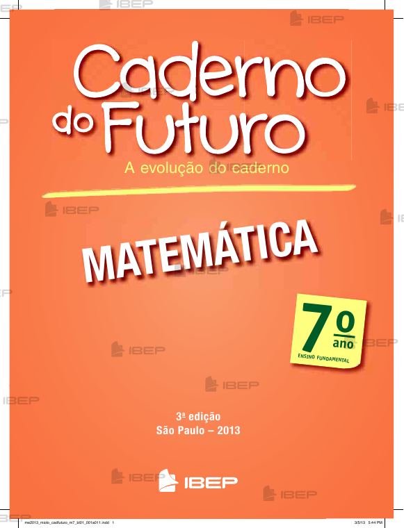 Caderno do Futuro — Matemática 7º ano — Manual do Professor